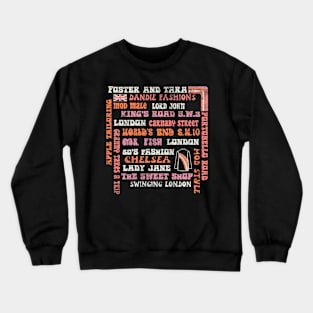 Iconic London Roads and Stores of the 60's Crewneck Sweatshirt